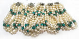 8" 3 Rows Freshwater Pearl & Turquois Beads Bracelet