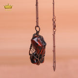 Hand Carved Wire Wrapped Stone Female Body Crystal Pendant