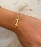 Personalized Birthstone Name Bracelet