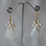 Natural Freshwater Pearl Dangle Earrings Wedding Women Jewelry