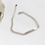 925 Silver Geometric Square Chain Bracelet