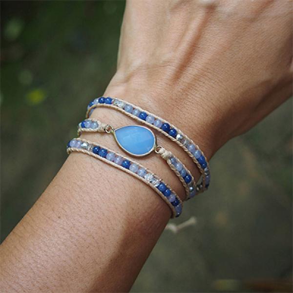 Boho Crystal Bead Bracelet Collection - 3 Times Wrap Statement