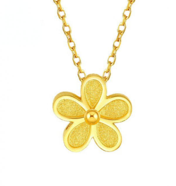 24k Pure Gold Flower Pendant for Women