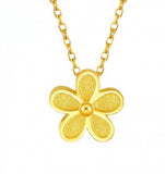 24k Pure Gold Flower Pendant for Women