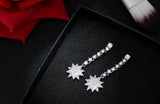 925 Silver Crystal Snow Earrings Women Girls Gift Jewelry