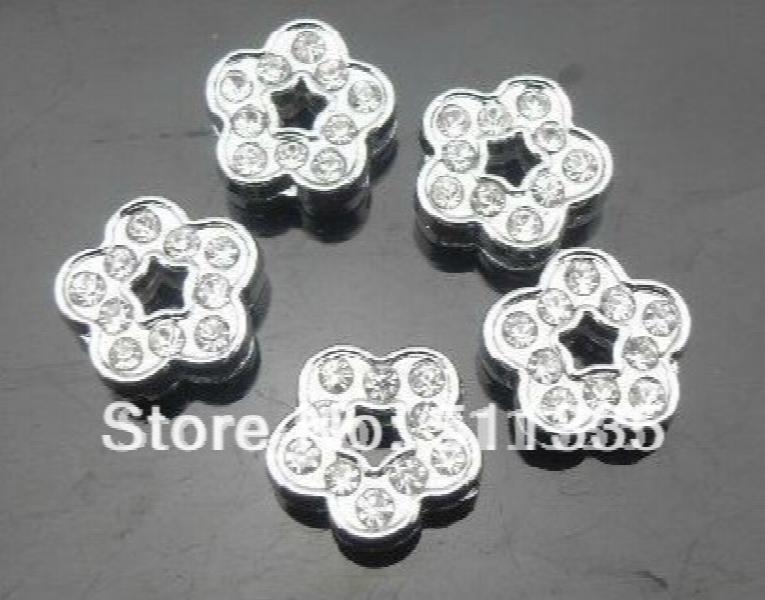 100pcs 8mm Rhinestone Flower Charms for Key Chains & Wristbands
