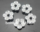 100pcs 8mm Rhinestone Flower Charms for Key Chains & Wristbands