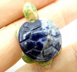 Natural Stone Gemstone Turtle Pendant for Diy Jewelry Making Necklace