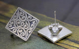 Vintage Lady Cloud Ear Buckle S990 Sterling Silver Jewelry