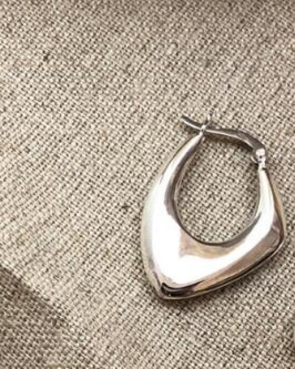 925 Silver Geometric Hoop Huggie Earrings for Piercing