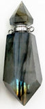 Labradorite Perfume Bottle Pendant Stone Oil Diffuser Charm