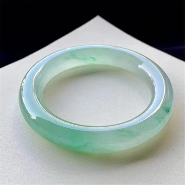 Natural Burmese Jade 54-64mm Round Bar Bracelet Princess Jewelry