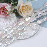 Real Freshwater Pearl Beads String 10x20mm Rectangle Shape