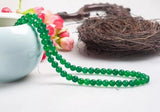8mm Green Stone Round Beads Long Necklace Sweater Chain Jewelry