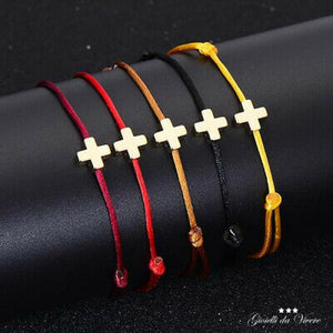 Cross Prayer Bracelet Adjustable Sliding Knot Bracelet Red