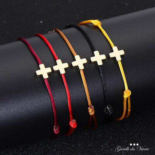 Cross Prayer Bracelet Adjustable Sliding Knot Bracelet Red