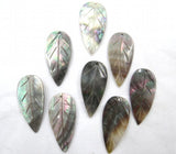 Quartz Crystal Abalone Leaf Charms Pendant DIY Jewelry Necklace