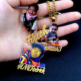Kids Name Necklace Acrylic Picture Pendant Gift