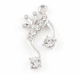 20PCS 15x30mm Rhinestones Crown Music Note Pendant Charms for Floating Locket