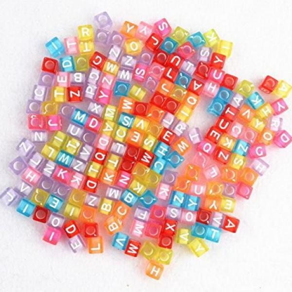 100pcs Assorted English A-Z Letter Acrylic Beads, 6/7/10 MM Spacer Beading
