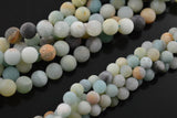 Natural Matte Amazonite Round Loose Beads 4mm-12mm