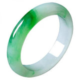 Zheru Jewelry Natural Burmese Jadeite Green Two-Tone Bracelet