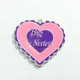 10pcs Big Sister Enamel Pendants for Chunky Kids Necklace