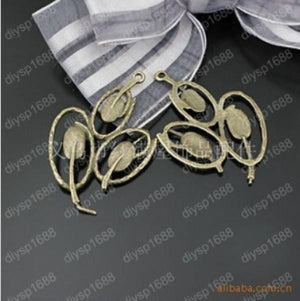 Antique Bronze Feather Shape Charm Pendant 100PCS