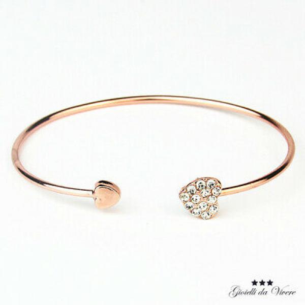 Metal Glitter Heart Cuff Bracelet Open Bangle RV 99 S0544