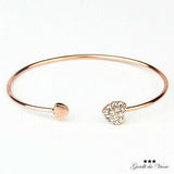 Metal Glitter Heart Cuff Bracelet Open Bangle RV 99 S0544