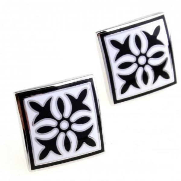 3-Color Flower Enamel Cufflink Epoxy Cuff Link