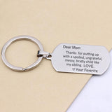 Mom Gift Keychain Dog Tag Stainless Steel Keyring Bag Charm Jewelry