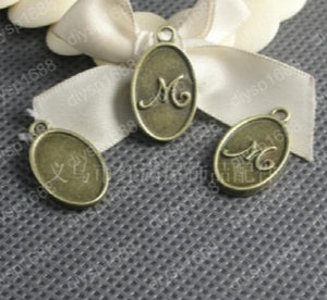 100 pcs Antique Bronze Plate-M Charms Pendants 19*13MM