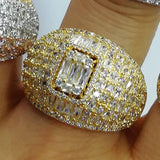 Disco Ball Statement Ring Women Cubic Zircon Bohemian Jewelry