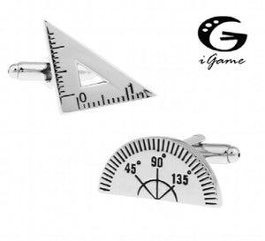 iGame Ruler Cuff Links Brass Protractor