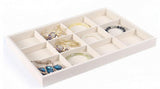 Beige Velvet Jewelry Tray Jewellery Display Box Necklace Earring Pendant Stud