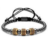 McIlroy Titanium Steel Ball & CZ Beads Macrame Bracelet