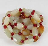 Natural Red Hetian Jade Bracelet Hand Carved Jewelry