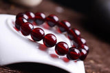 Koraba Wine Red Garnet Beads Link Chain Bracelet 10MM