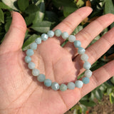 Fengbaowu Amazonite Bracelet Diamond Shape Faceted Beads Crystal Healing Stone