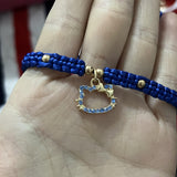 12pcs Crystal Cat Charm Pendant Bracelet Gift for Women