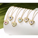 HECHENG Lucky Eye Pendant Necklace CZ Evil Eyes Long Chain Necklace Women