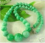 Green Jade Big Beads Necklace for Women