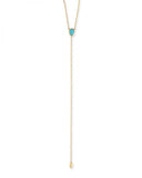 925 Silver Tear Drop Y Lariat Chain Long Necklace