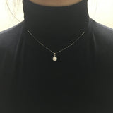 925 Silver Crystal Bead Round Ball Necklace Gems Pendant