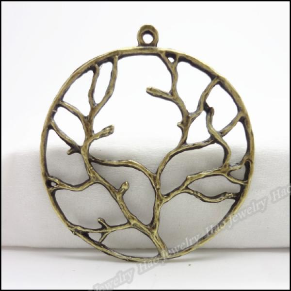 40pcs Vintage Charms Tree leaf Pendant Antique bronze Jewelry Findings
