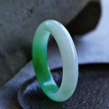 Zheru Jewelry Natural Burmese Jadeite Two-Color Bracelet 54-61mm