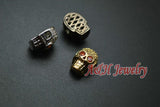 Skull Head Beads Red Zircon Eyes DIY Findings 10pc