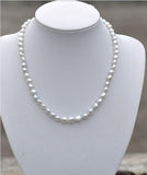 Baroque 10-11mm Freshwater Pearl Necklace 18in Silver
