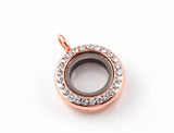 10PCS/lot Mix Colors 20MM Rhinestones Magnetic Memory Floating Locket Pendant